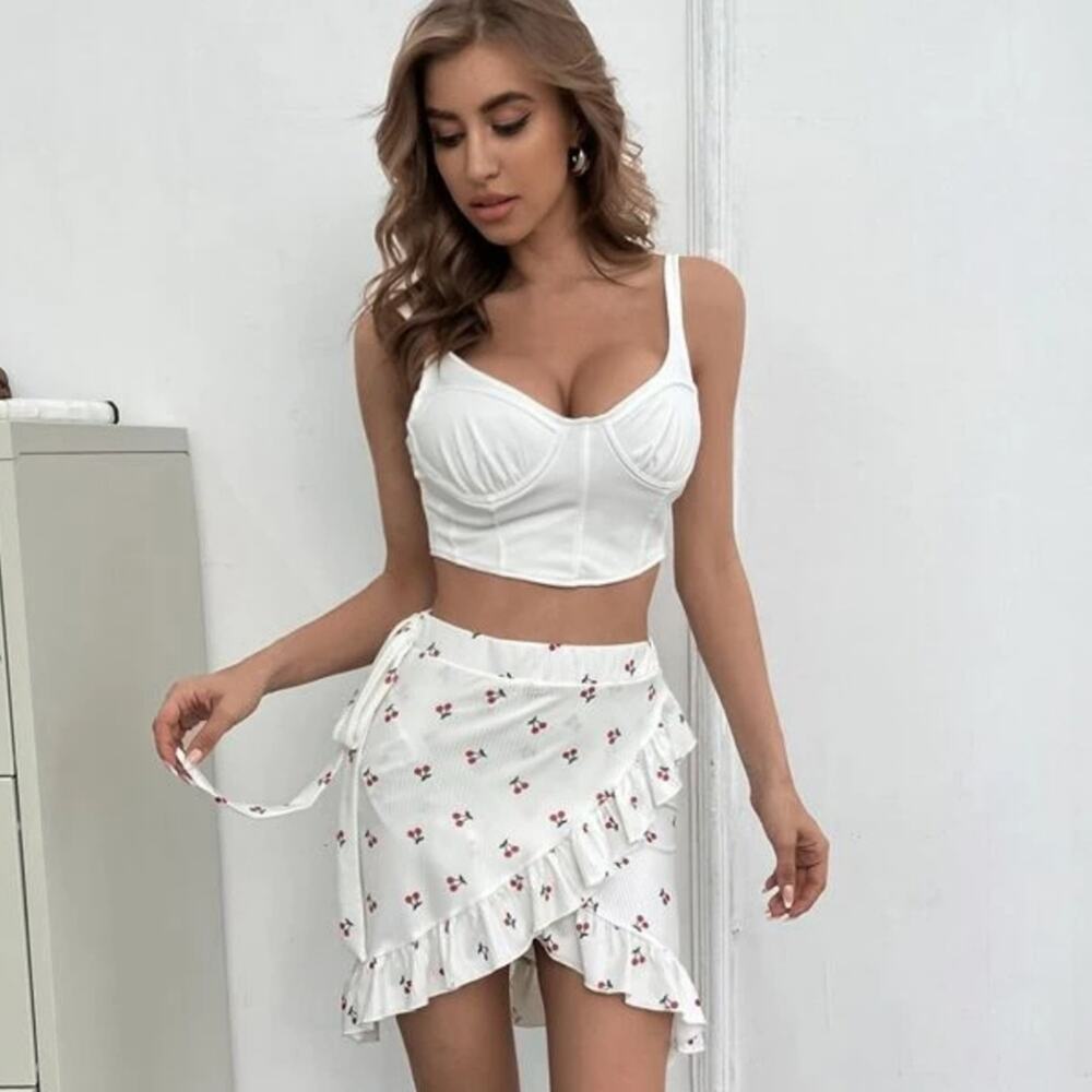 Shein Sweet Cherry pie wrap skirt